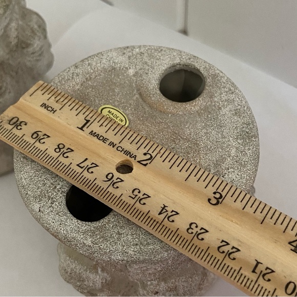 Vintage 3D Cherub face all around Candlestick Holder statue figurine 1980s 90s - Picture 7 of 13